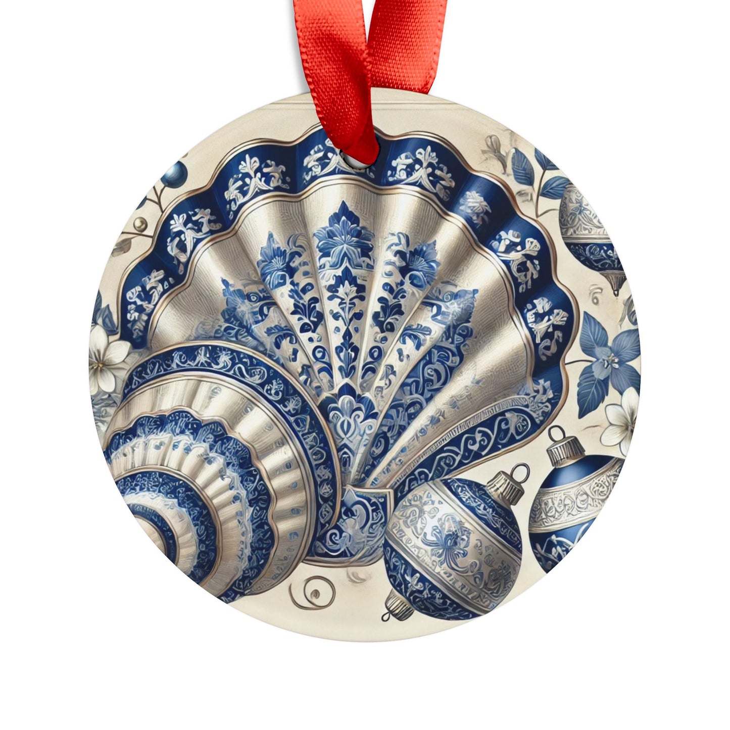 Blue White Shell Style2 Chinoiserie Chique Acrylic Ornament