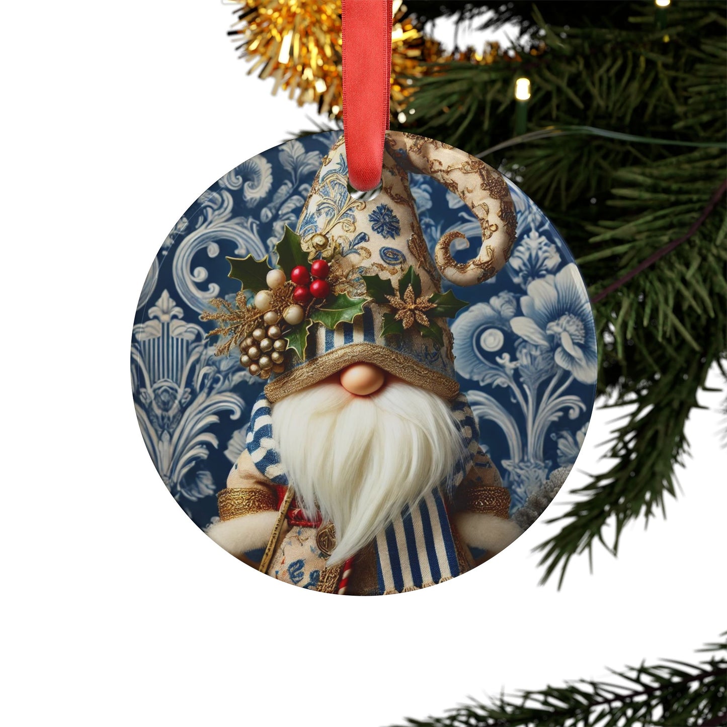 Blue White Tomte Style2 Chinoiserie Chique Acrylic Ornament