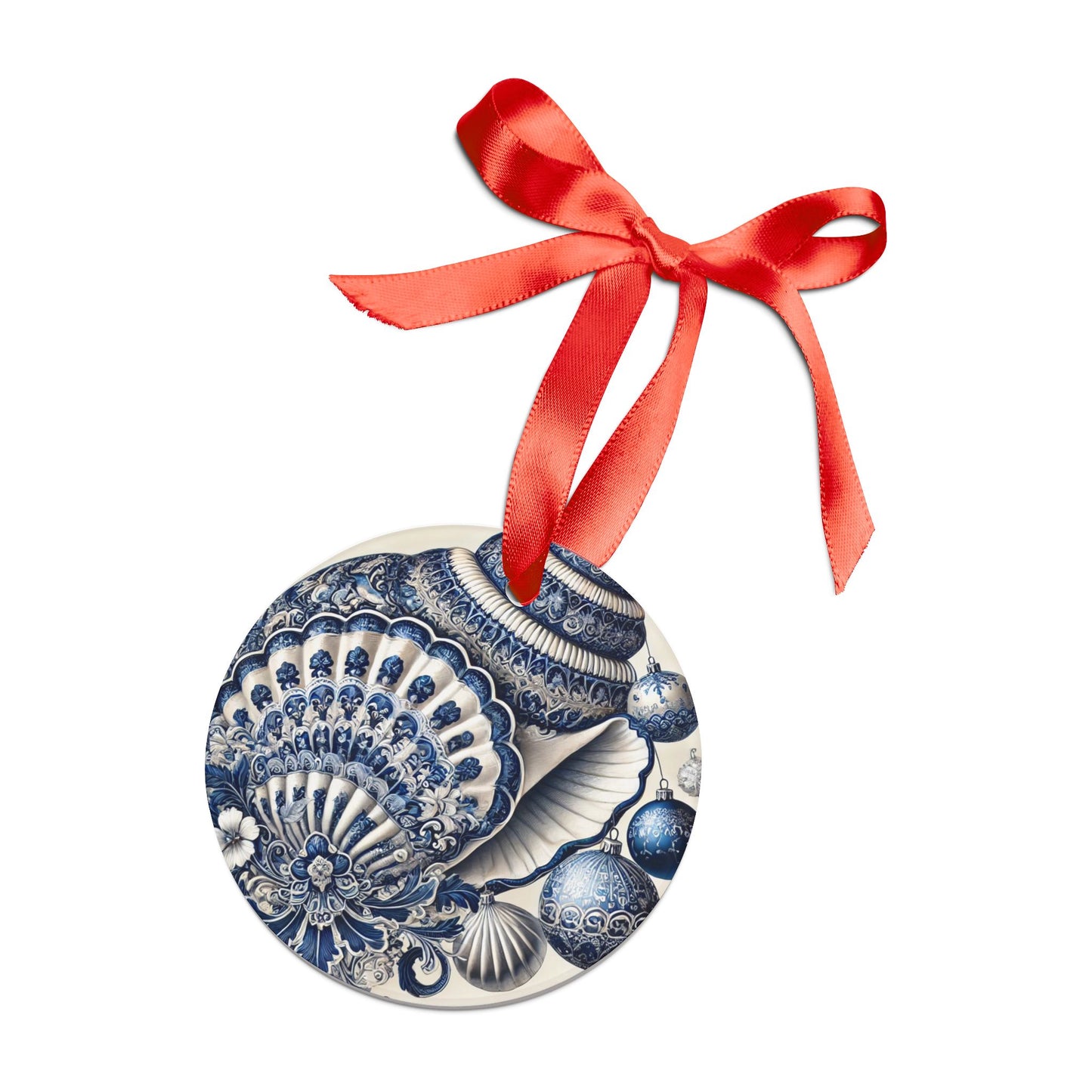 Blue White Shell Style3 Chinoiserie Chique Acrylic Ornament