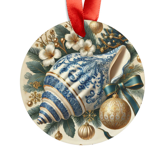 Blue White Shell Green Style1 Chinoiserie Chique Acrylic Ornament