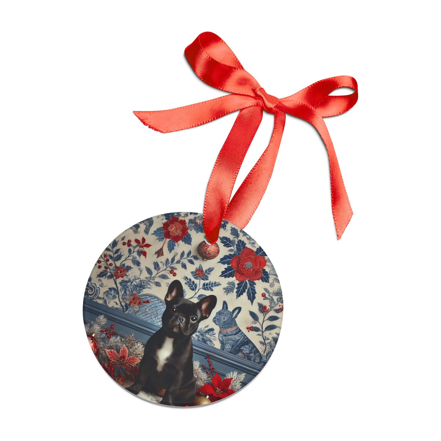 Blue White Frenchie Style2 Chinoiserie Chique Acrylic Ornament