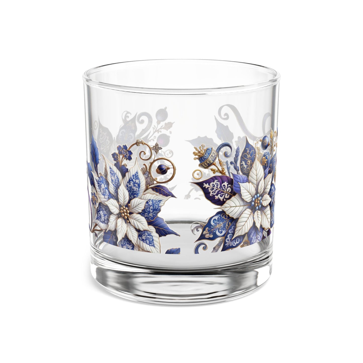 Purple Poinsettia Festive Design, 10oz Drink Glass