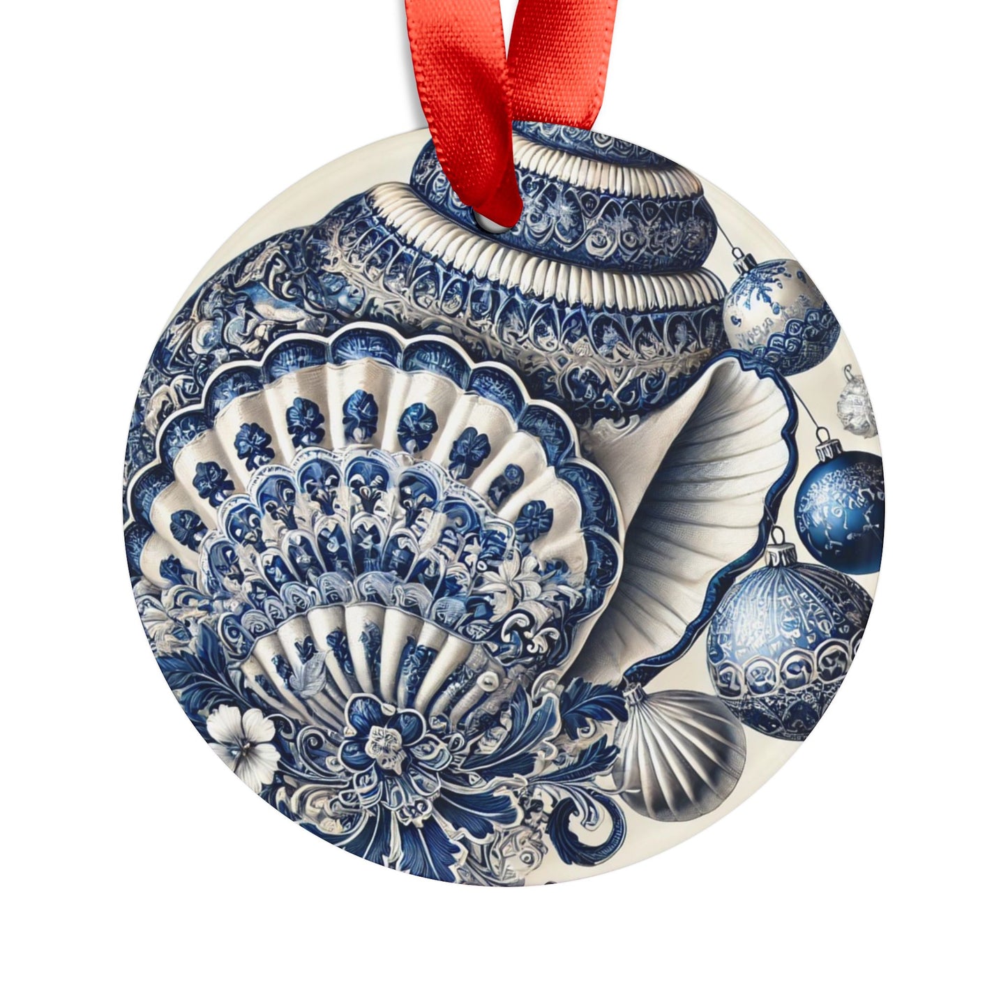 Blue White Shell Style3 Chinoiserie Chique Acrylic Ornament