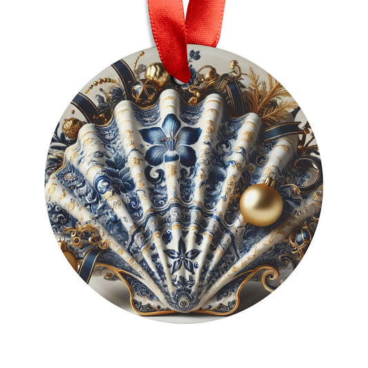 Blue White Shell Black Style4 Chinoiserie Chique Acrylic Ornament