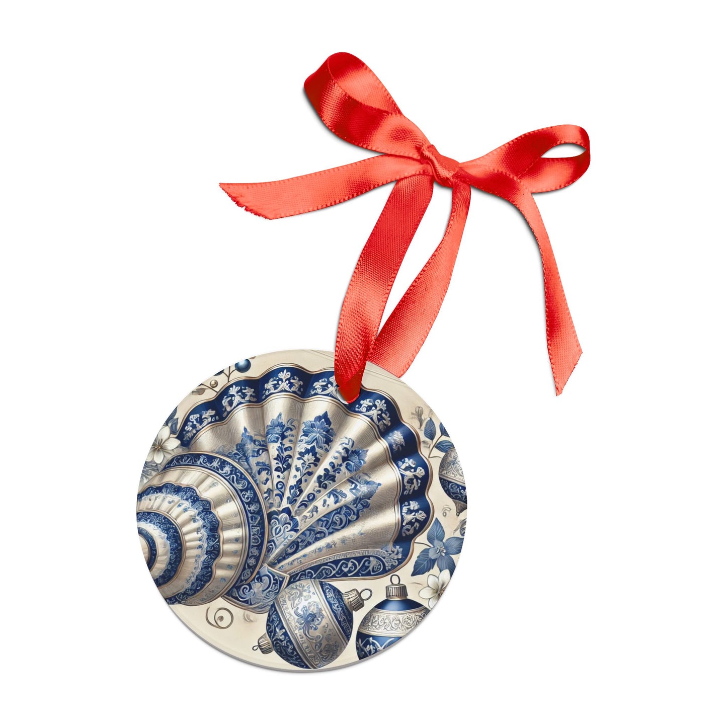 Blue White Shell Style2 Chinoiserie Chique Acrylic Ornament