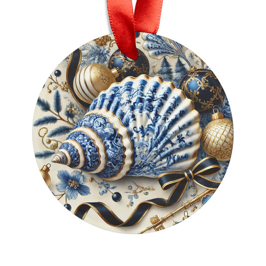 Blue White Shell Black Style3 Chinoiserie Chique Acrylic Ornament