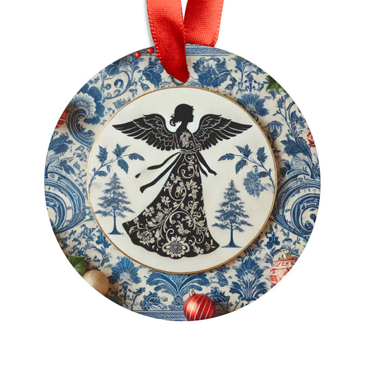 Blue White Angel Style1 Chinoiserie Chique Acrylic Ornament