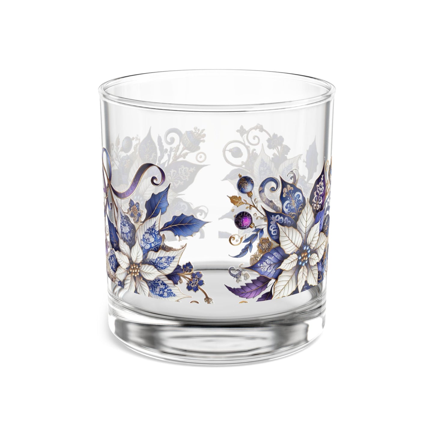 Purple Poinsettia Festive Design, 10oz Drink Glass