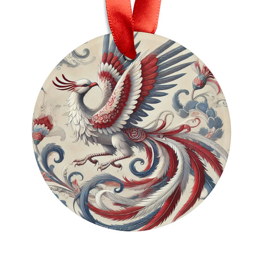 Blue White Phoenix Style4 Chinoiserie Chique Acrylic Ornament