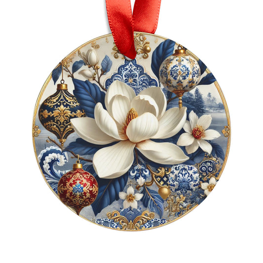 Blue White Magnolia Style14 Chinoiserie Chique Acrylic Ornament