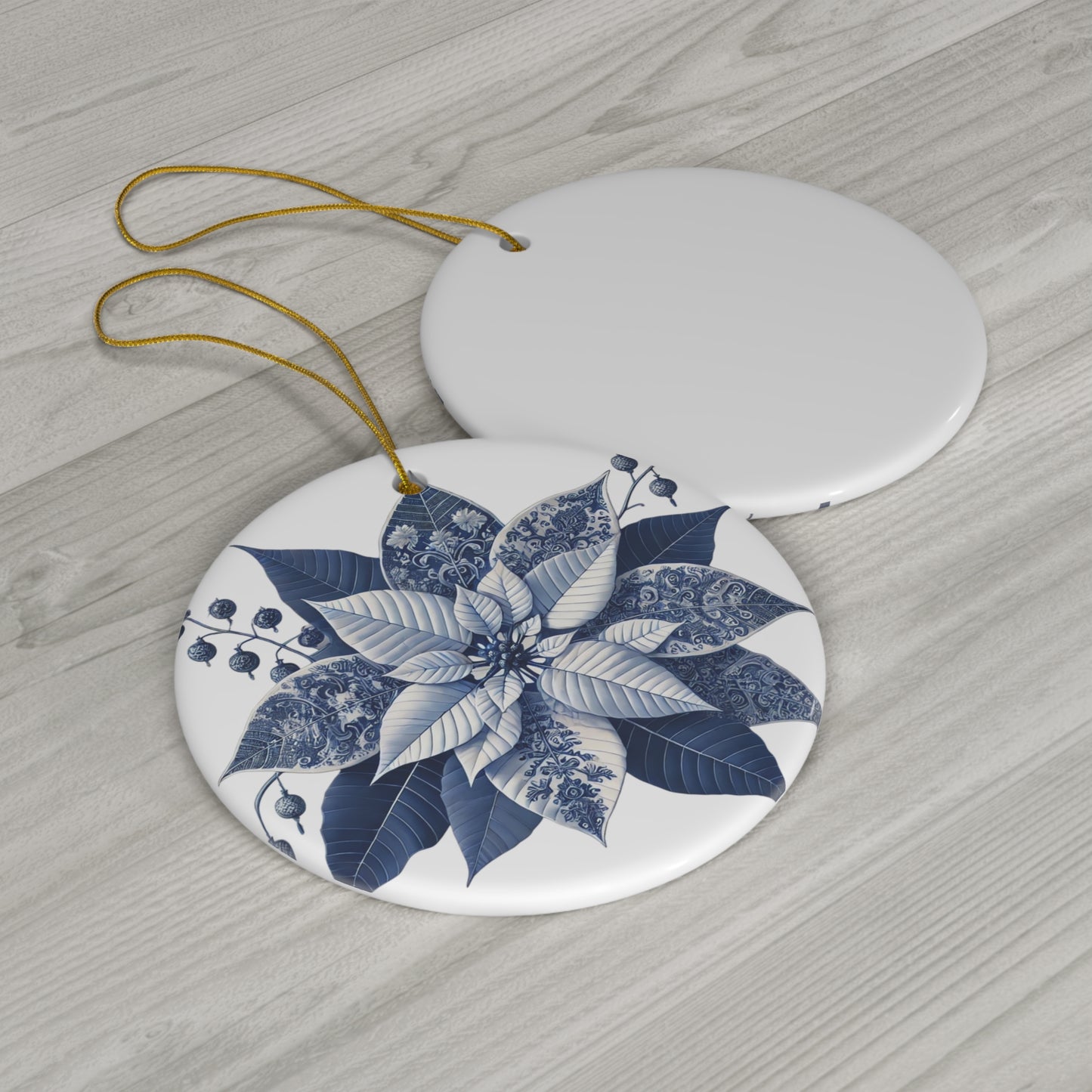 Blue White Style2 Chinoiserie Chique Ceramic Ornament, 2 shapes available