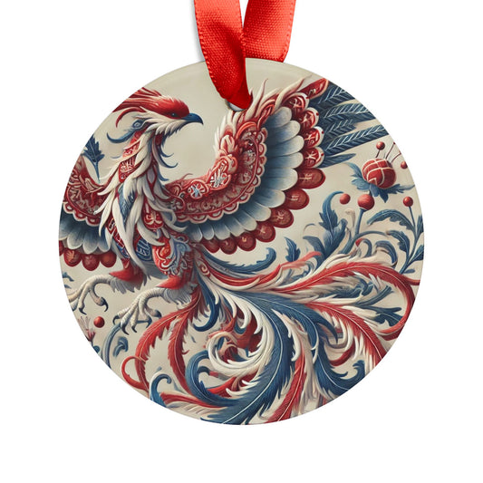 Blue White Phoenix Style1 Chinoiserie Chique Acrylic Ornament