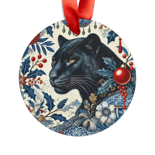 Blue White BigCat Style3 Chinoiserie Chique Acrylic Ornament