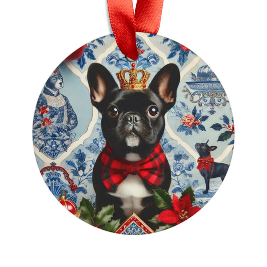 Blue White Frenchie Style4 Chinoiserie Chique Acrylic Ornament