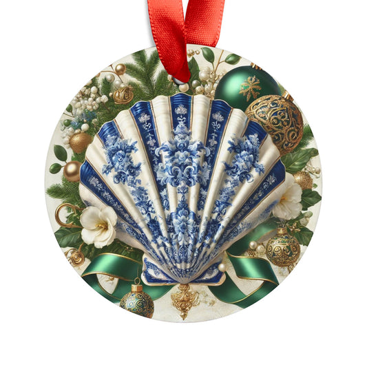 Blue White Shell Green Style2 Chinoiserie Chique Acrylic Ornament