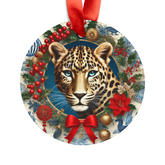 Blue White BigCat Style1 Chinoiserie Chique Acrylic Ornament