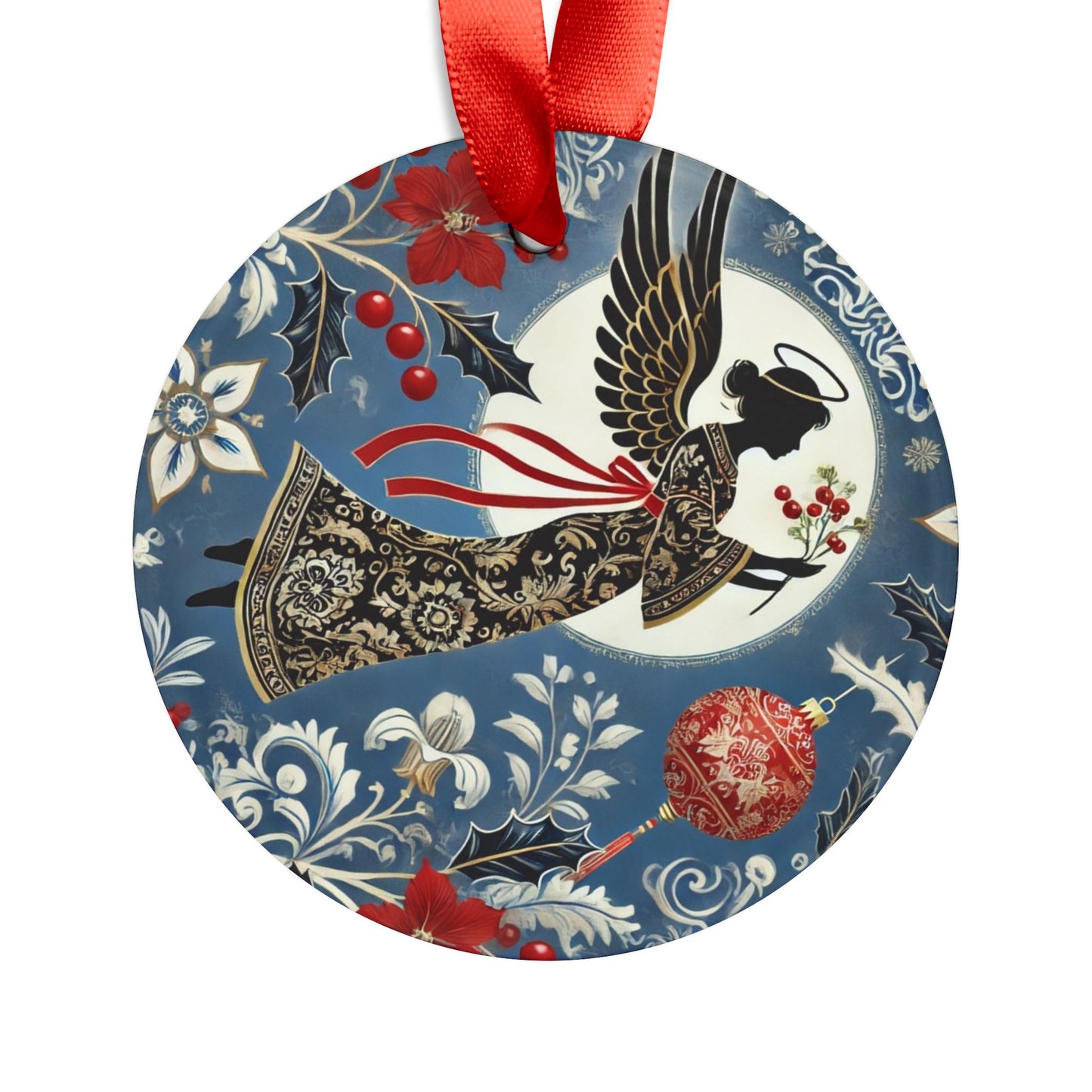 Blue White Angel Style3 Chinoiserie Chique Acrylic Ornament