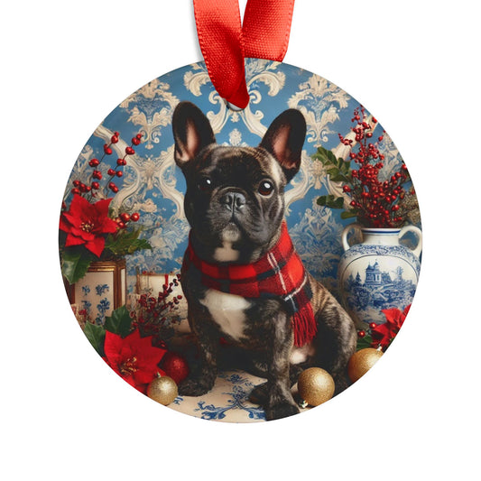 Blue White Frenchie Style5 Chinoiserie Chique Acrylic Ornament