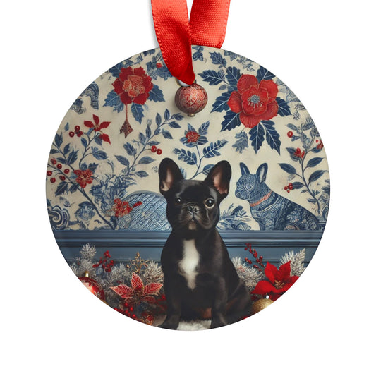 Blue White Frenchie Style2 Chinoiserie Chique Acrylic Ornament